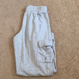GARAGE Cuffed Grey Cargo Sweats !